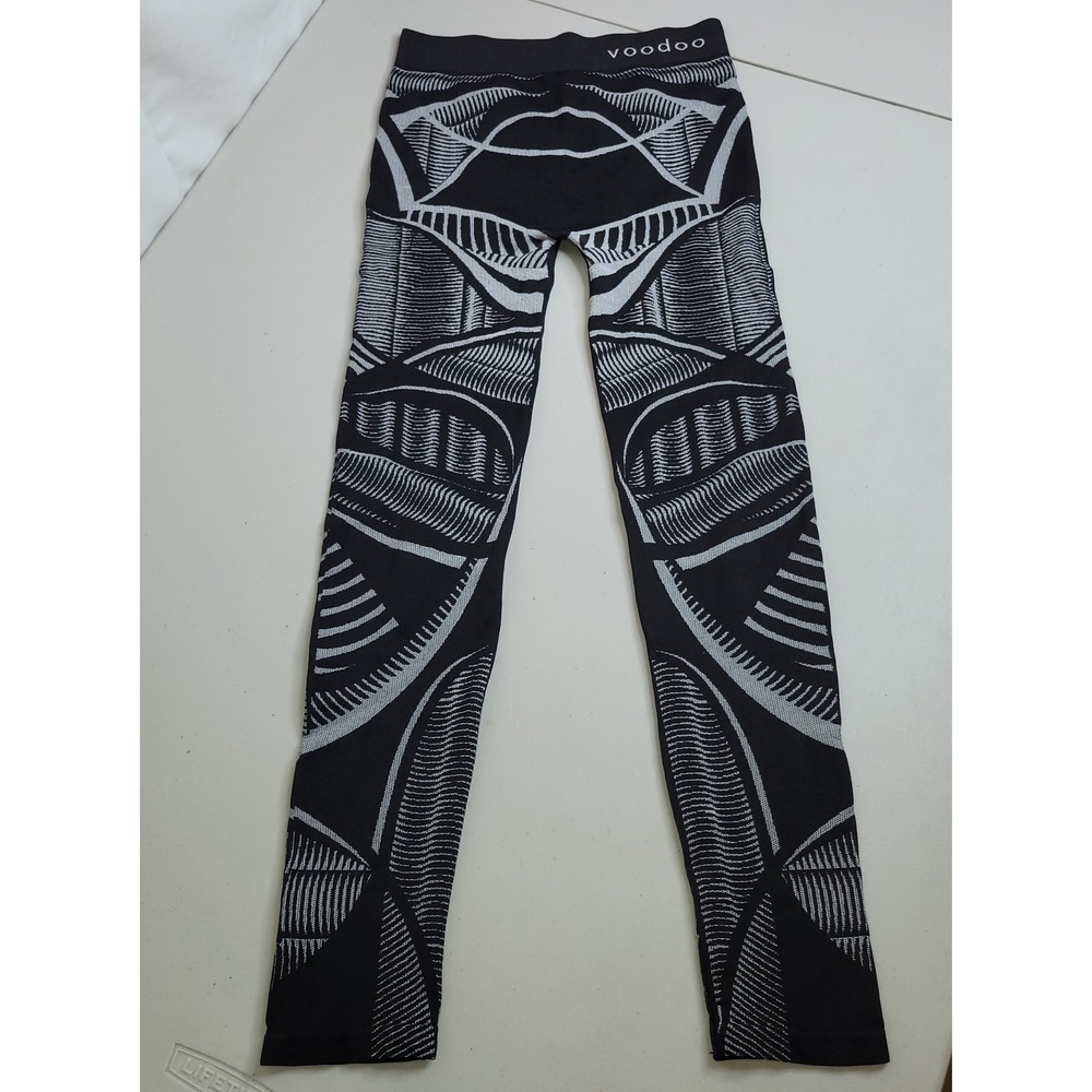 Voodoo Black White Graphic Print Seamless Leggings